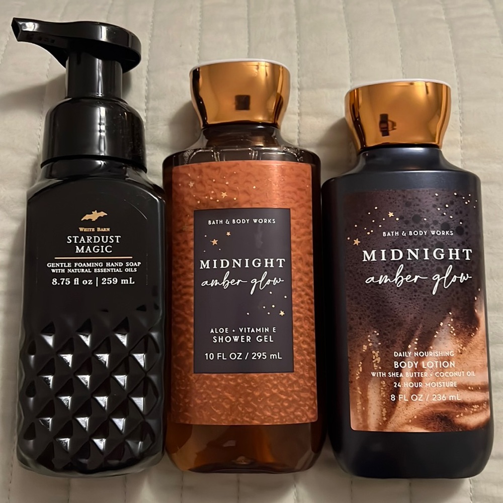 Bath and Body Works Midnight Amber Glow Set NWT